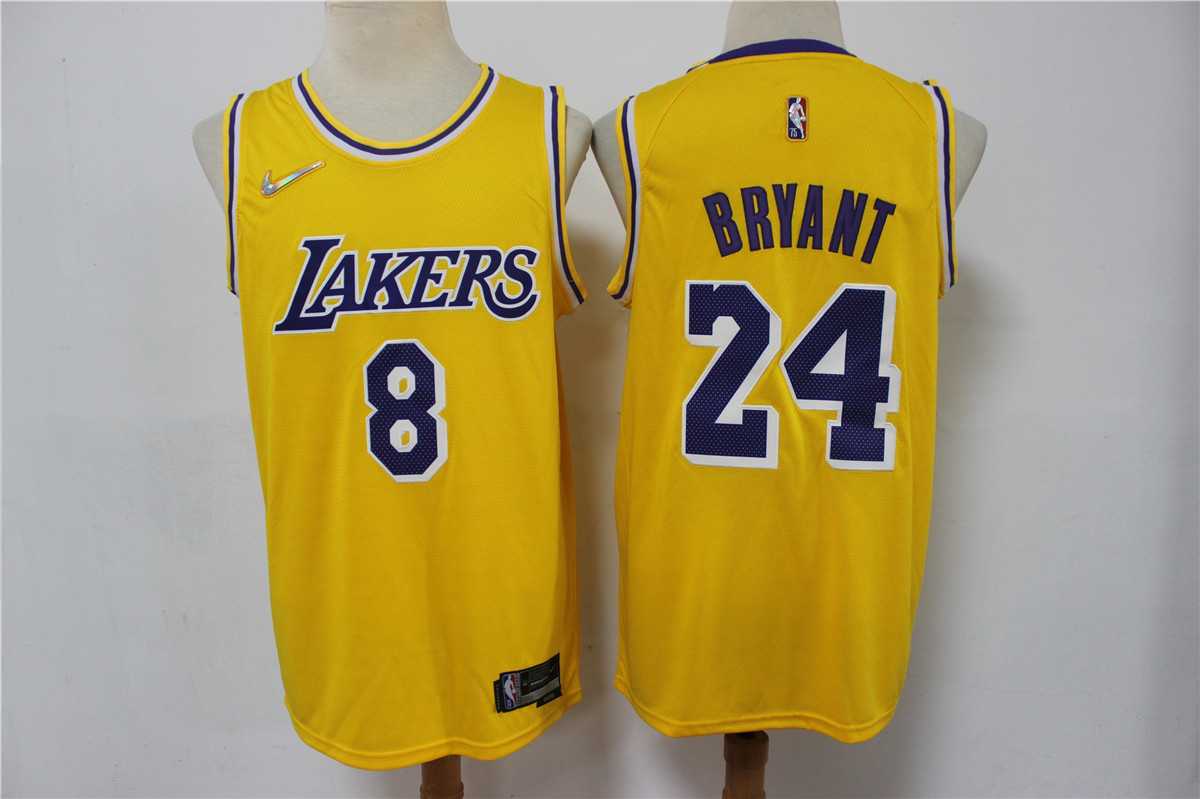 Lakers 8 & 24 Kobe Bryant Yellow Nike Diamond 75th Anniversary Swingman Jersey,We sell and wholesale Lakers 8 & 24 Kobe Bryant Yellow Nike Diamond 75th Anniversary Swingman Jersey on line form chian!